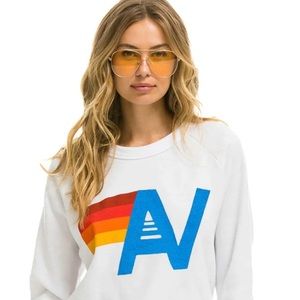 NWT Aviator Nation Logo Sweatshirt White Size S